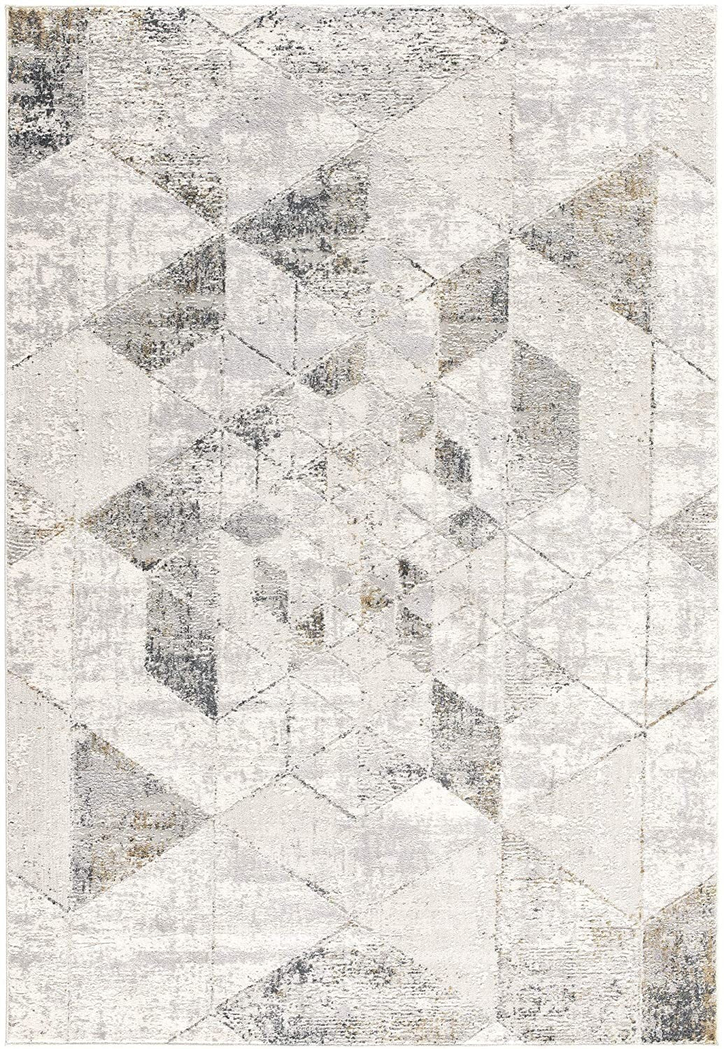 8' X 11' Gray And Ivory Abstract Distressed Area Rug