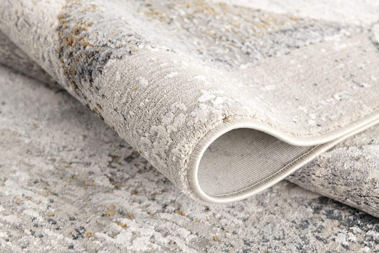 8' X 11' Gray And Ivory Abstract Distressed Area Rug