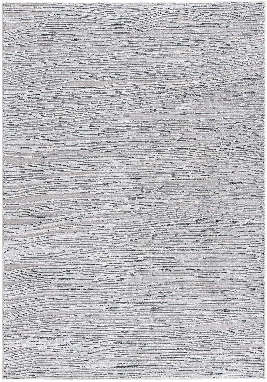 8' X 11' Blue Modern Abstract Stripe Area Rug