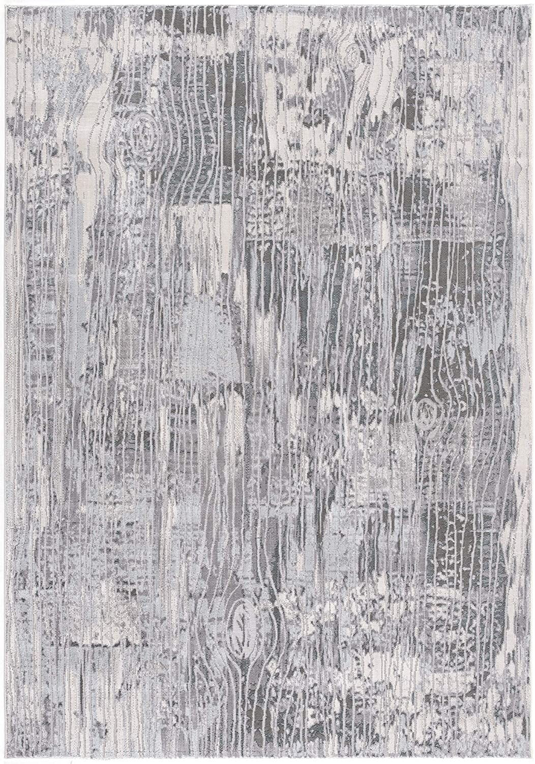 8' X 11' Blue Abstract Strokes Area Rug