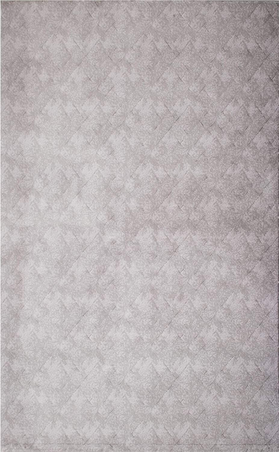 4' X 6' Gray Distressed Diamonds Area Rug