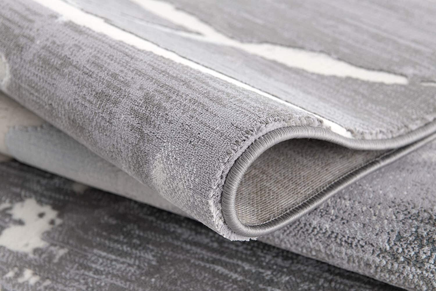 7' X 10' Gray Abstract Splatter Area Rug