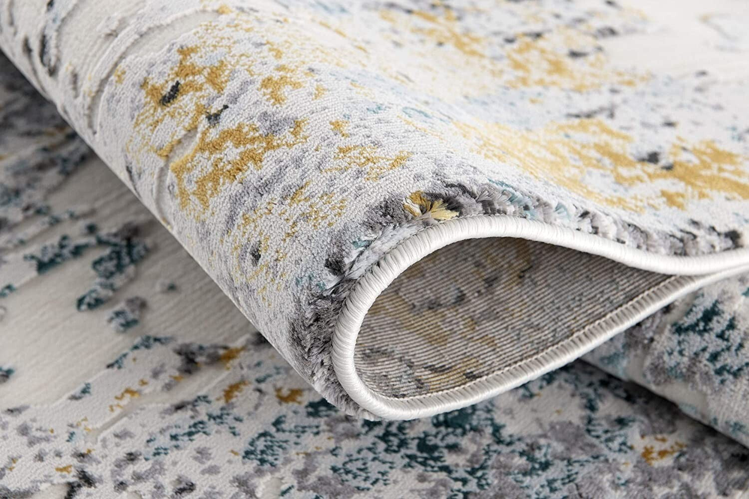 8' X 11' Gray Distressed Modern Abstract Area Rug