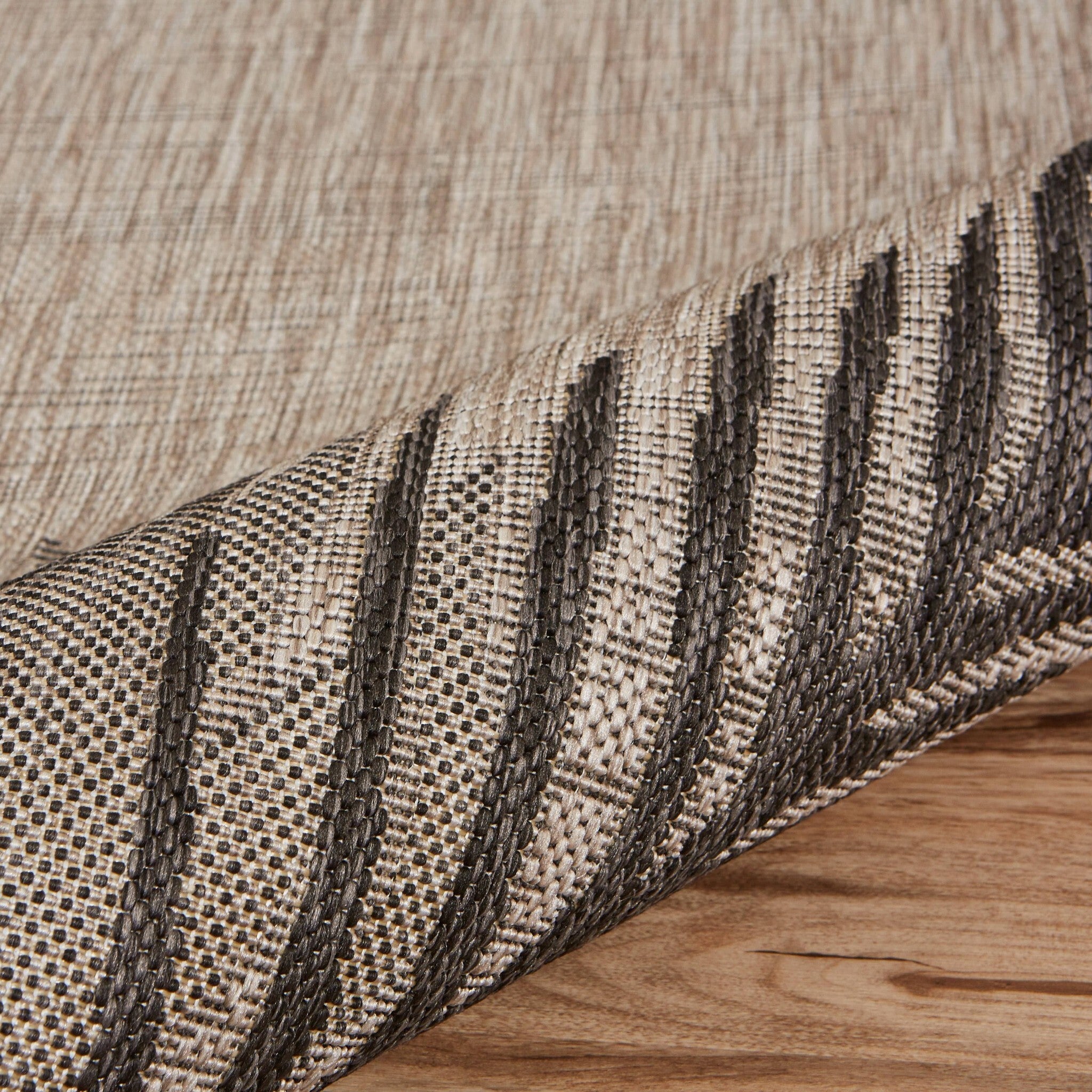 5' X 7' Beige Palm Leaves Indoor Outdoor Area Rug