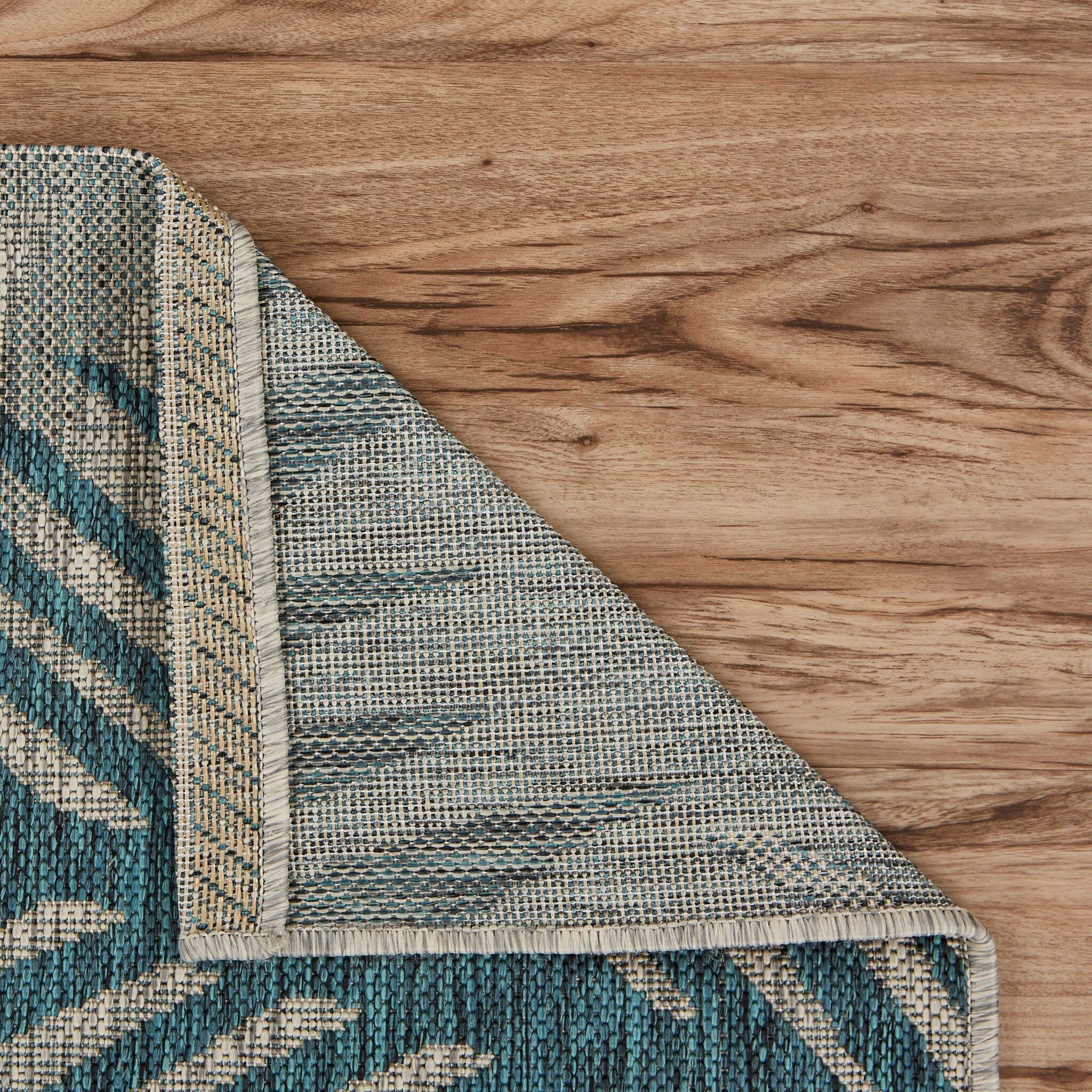 8' X 9' Gray Palm Leaves Indoor Outdoor Area Rug
