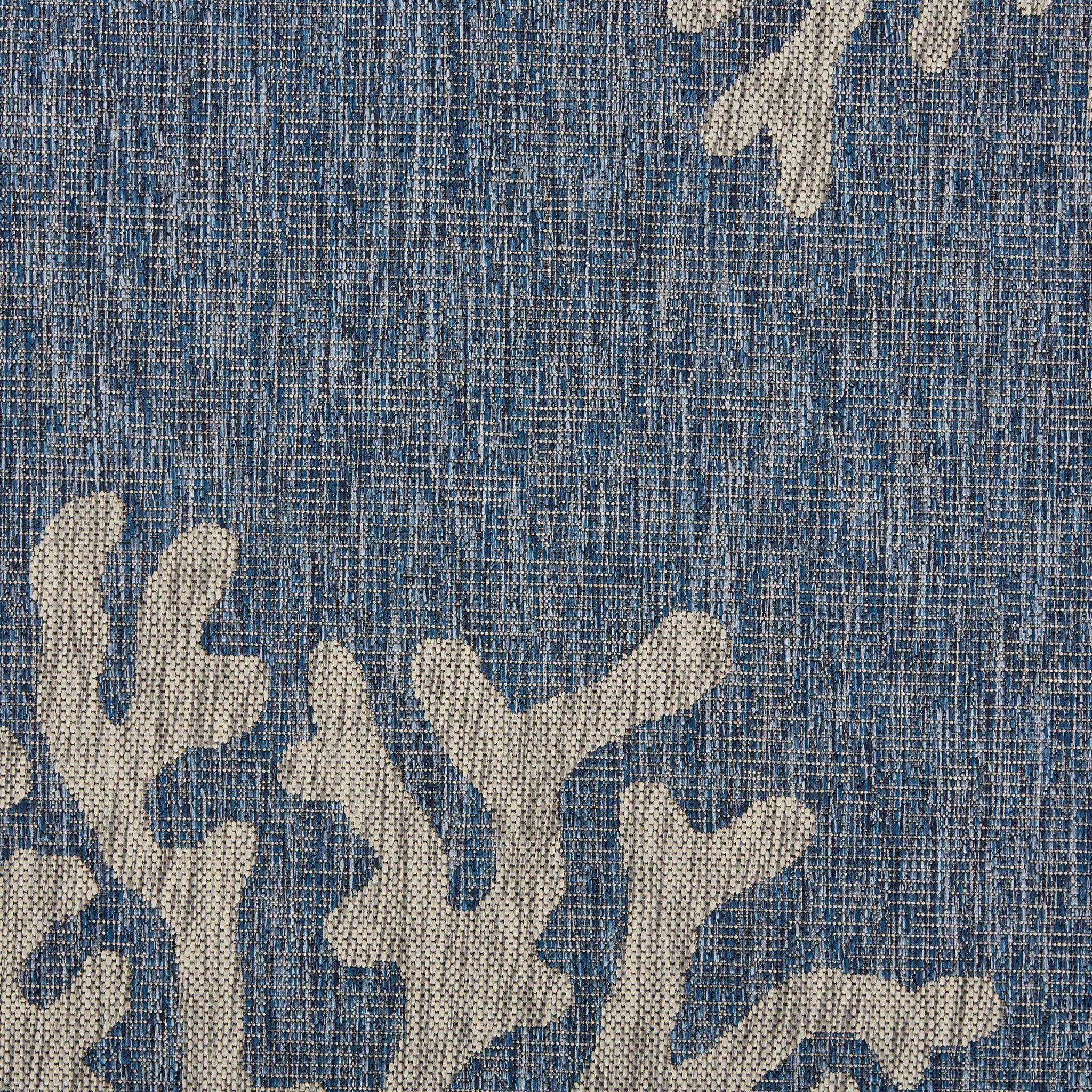 5' X 7' Navy Coral Reef Indoor Outdoor Area Rug