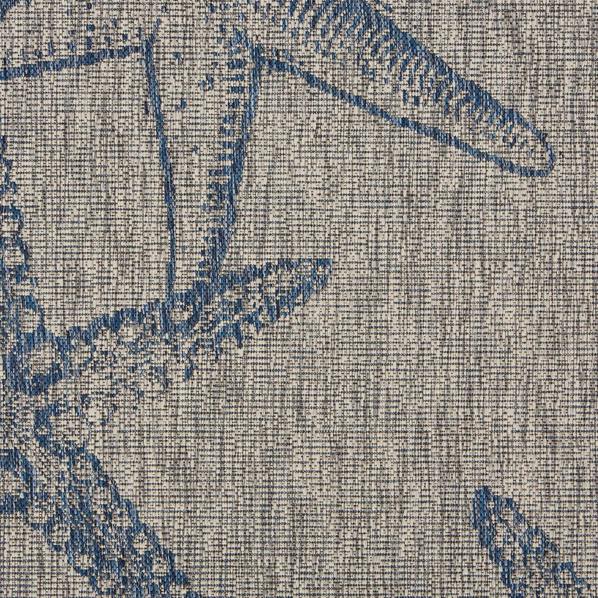 8' X 9' Blue Starfish Indoor Outdoor Area Rug