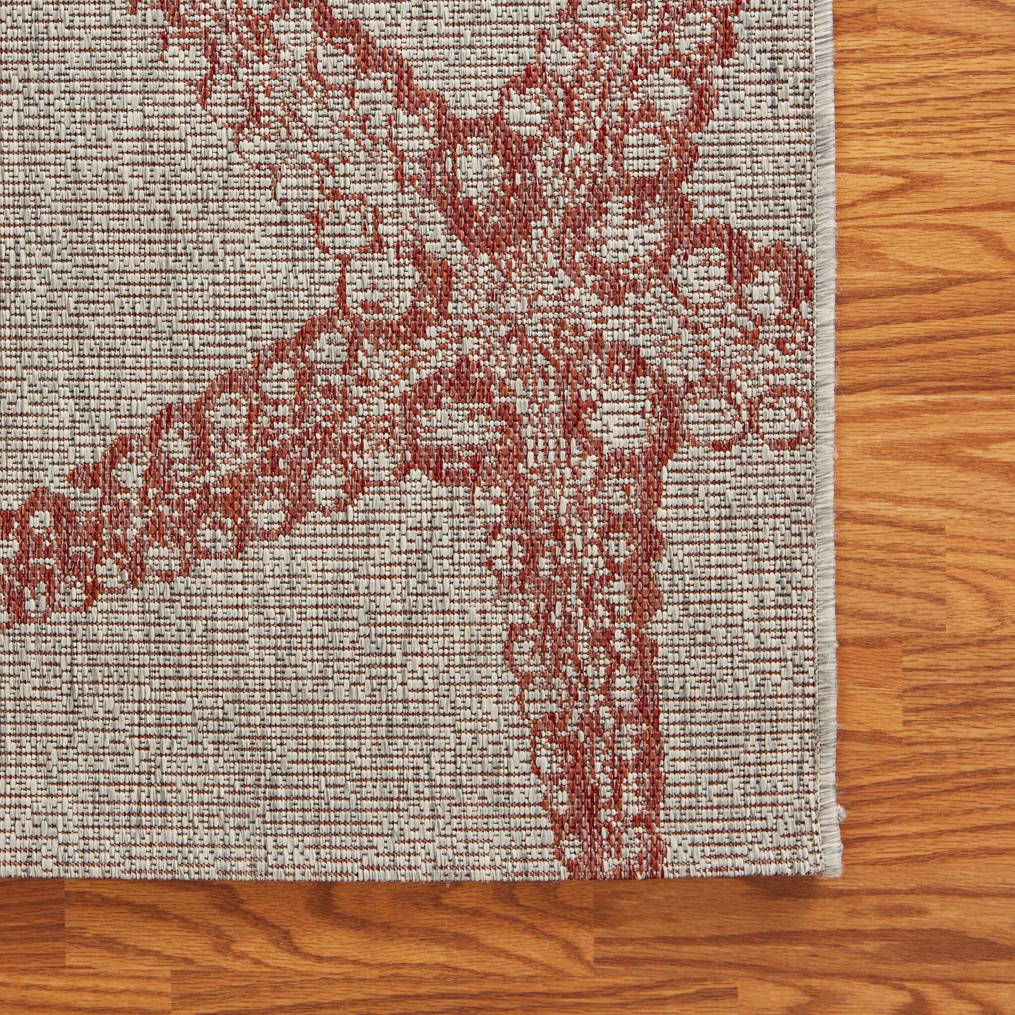 8' X 9' Red Starfish Indoor Outdoor Area Rug