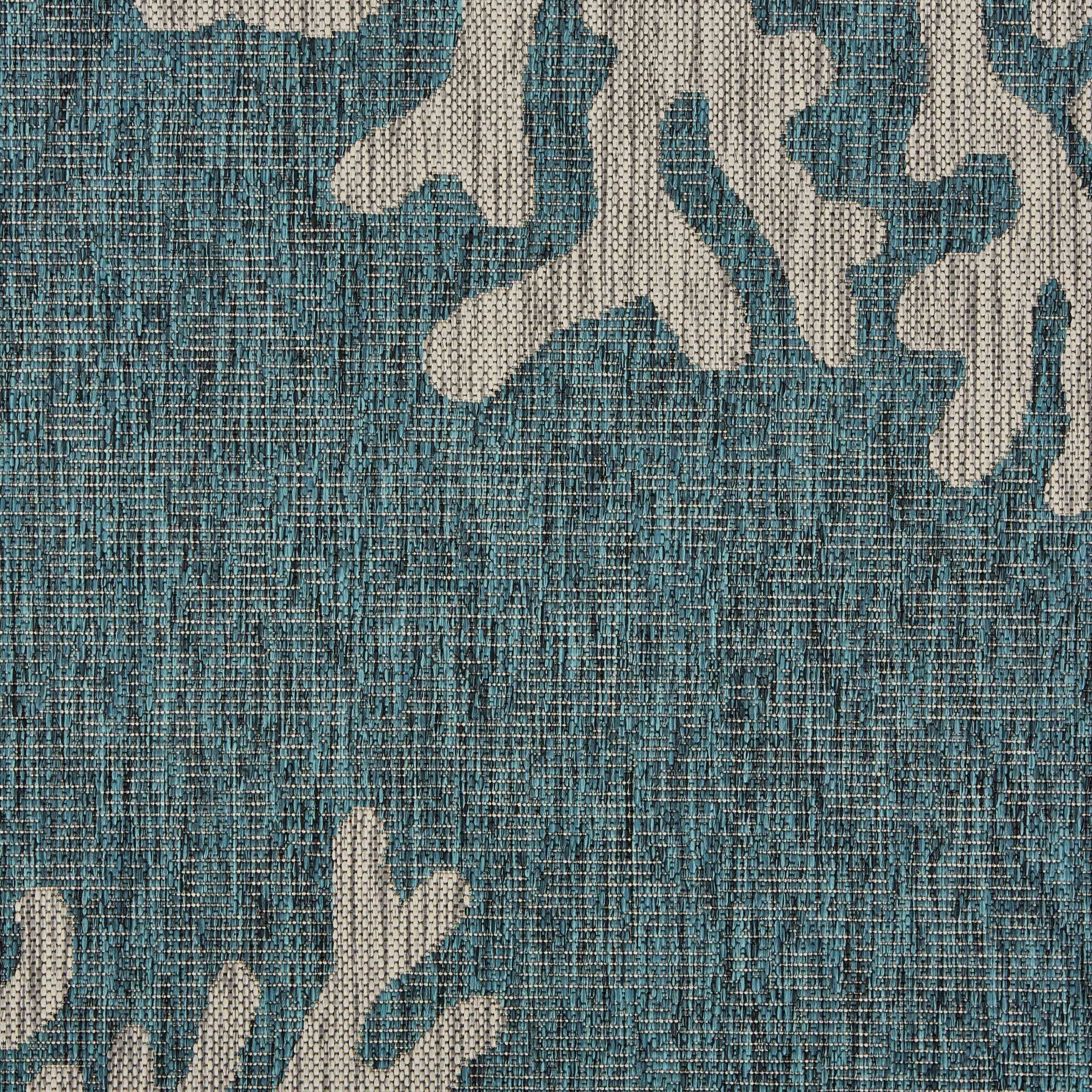 5' X 7' Blue Coral Reef Indoor Outdoor Area Rug