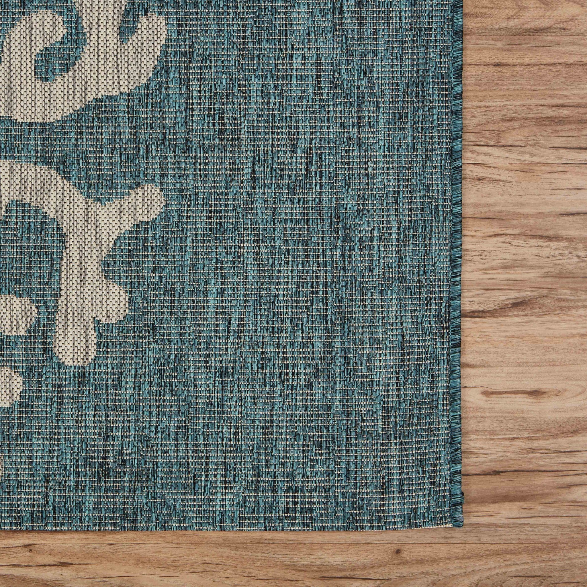 5' X 7' Blue Coral Reef Indoor Outdoor Area Rug