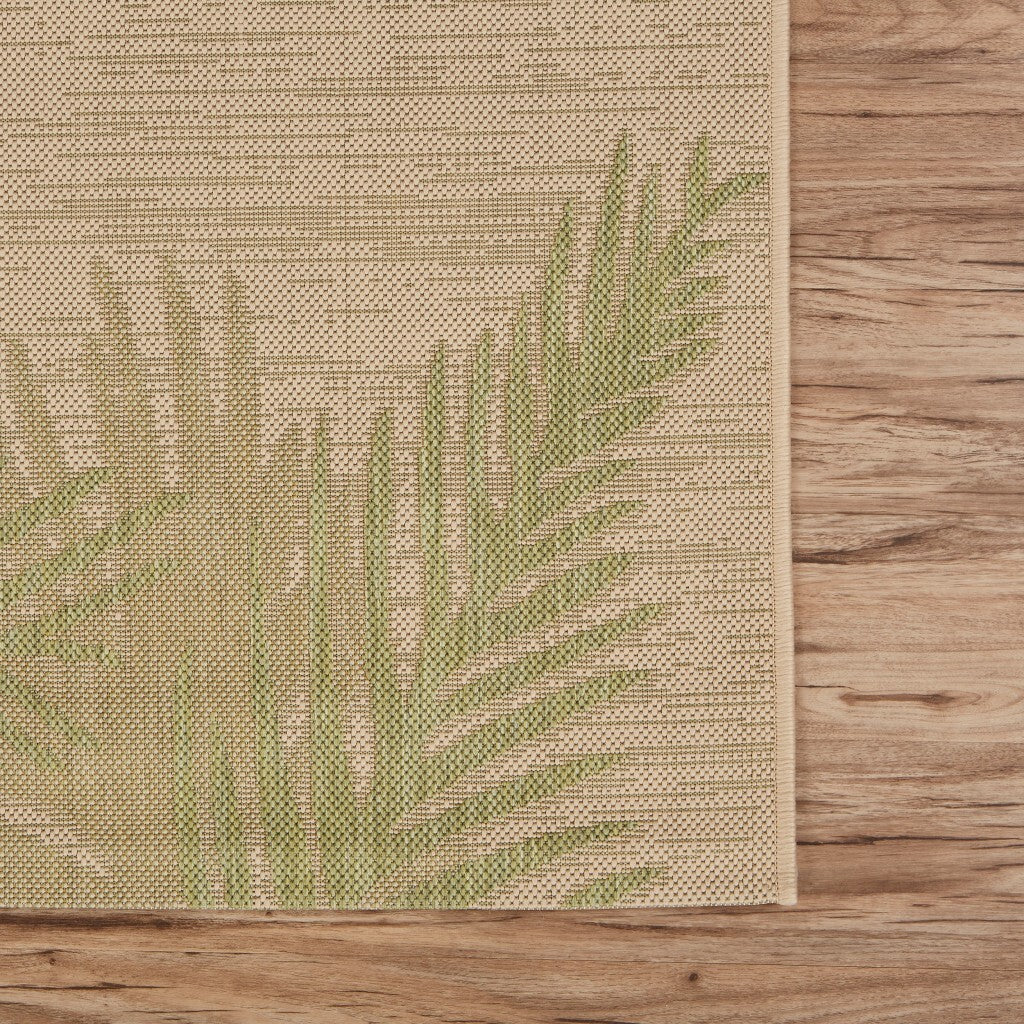 2' X 3' Green Palms Indoor Outdoor Scatter Rug