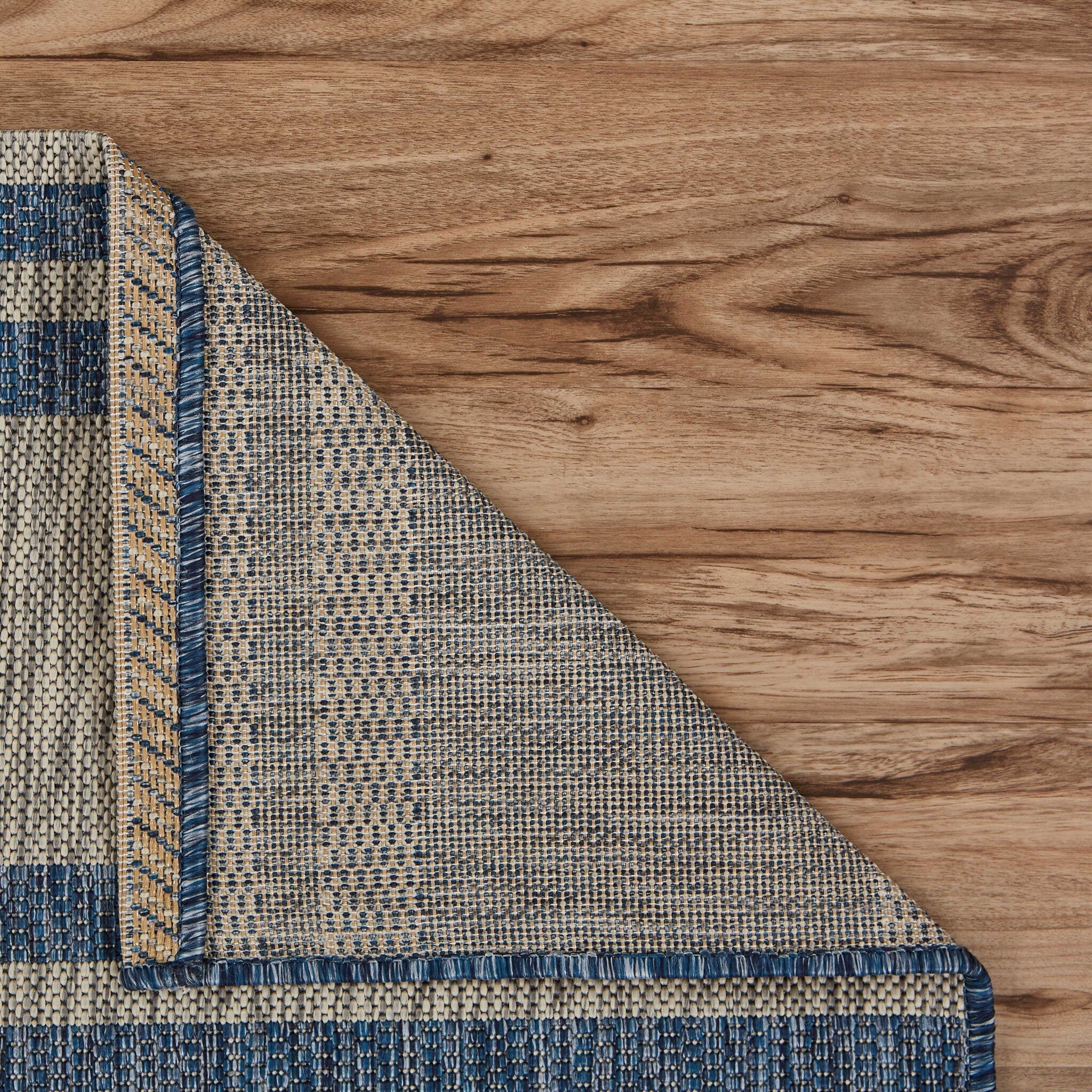 8' X 9' Navy Ship Helm Indoor Outdoor Area Rug