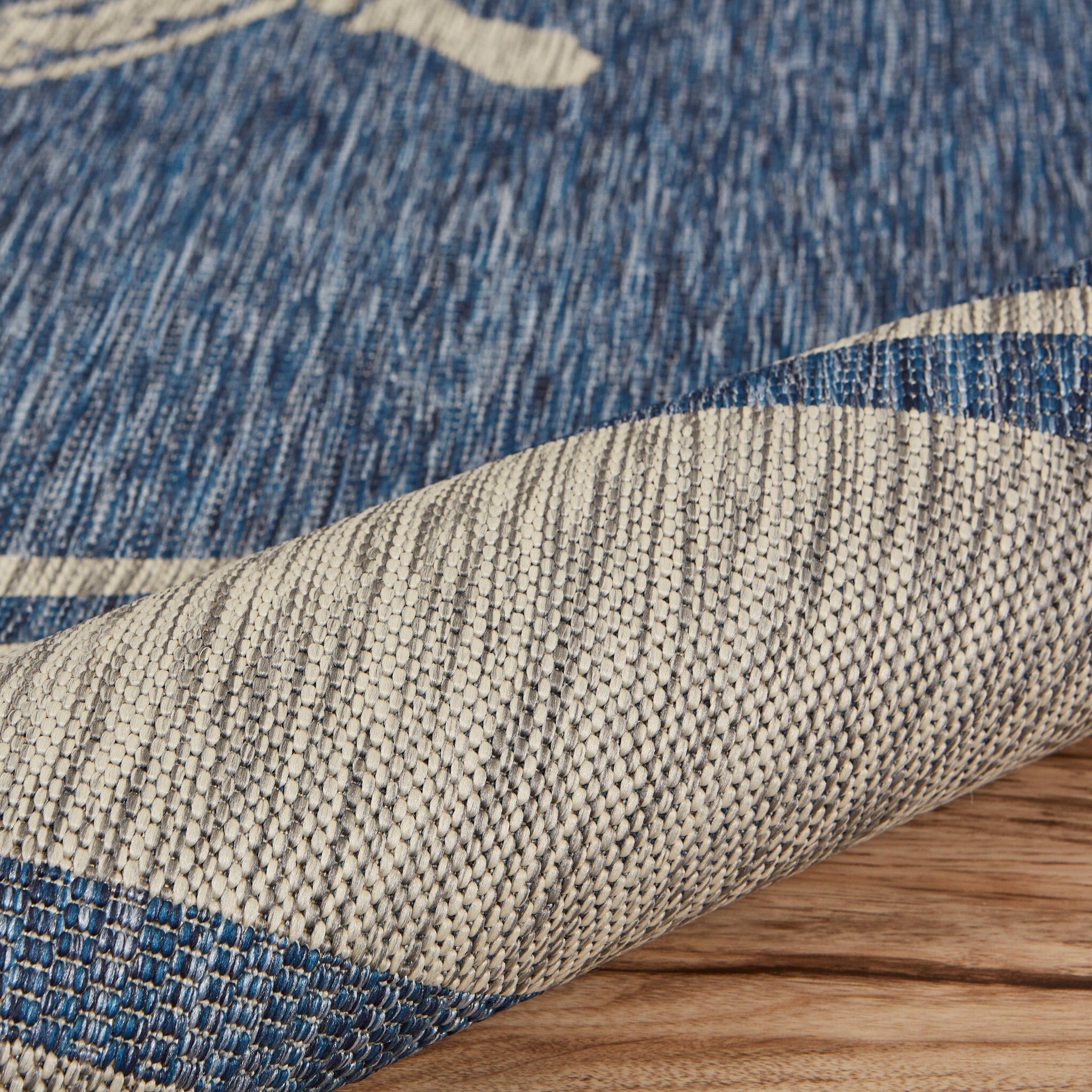 8' X 9' Navy Ship Helm Indoor Outdoor Area Rug