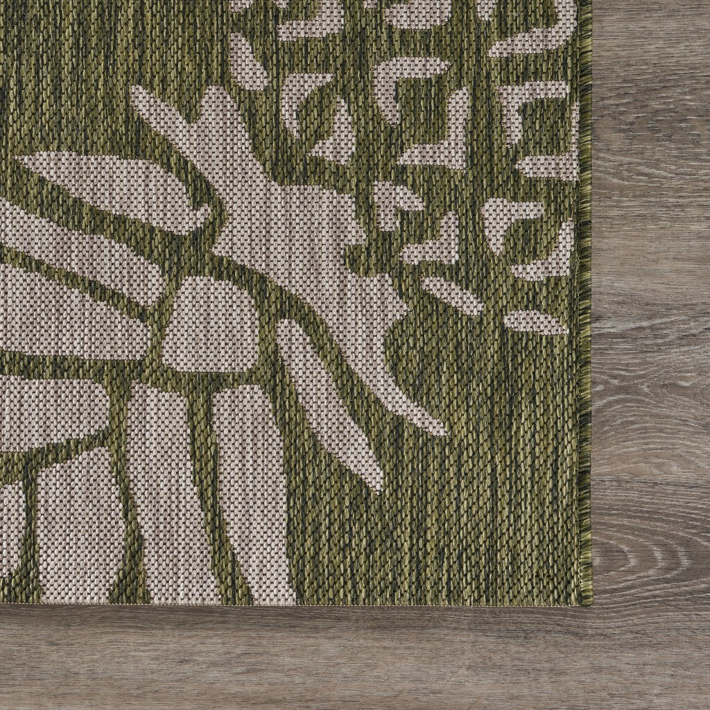 5' X 7' Green Pineapple Indoor Outdoor Area Rug