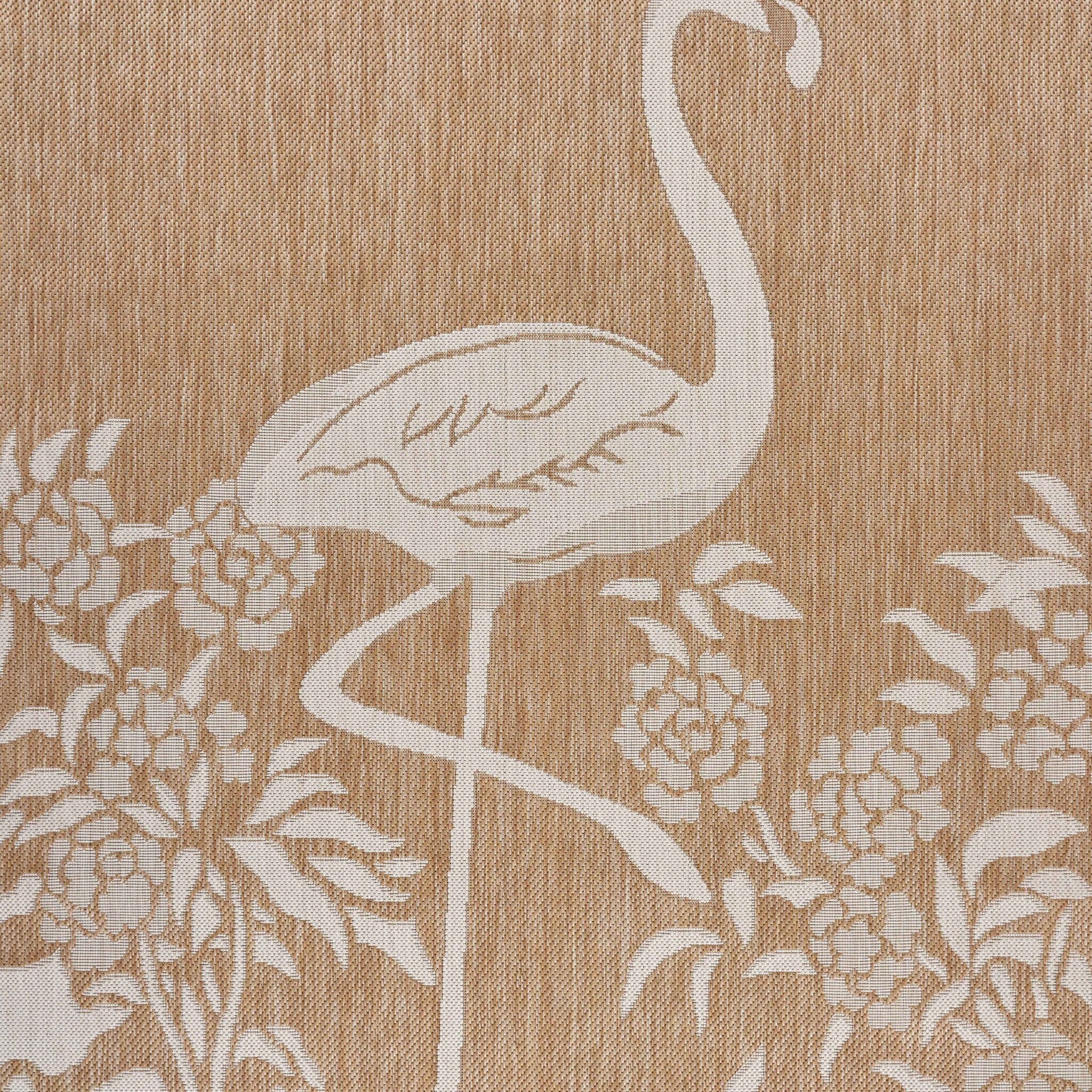 8' X 10' Tan Flamingo Indoor Outdoor Area Rug