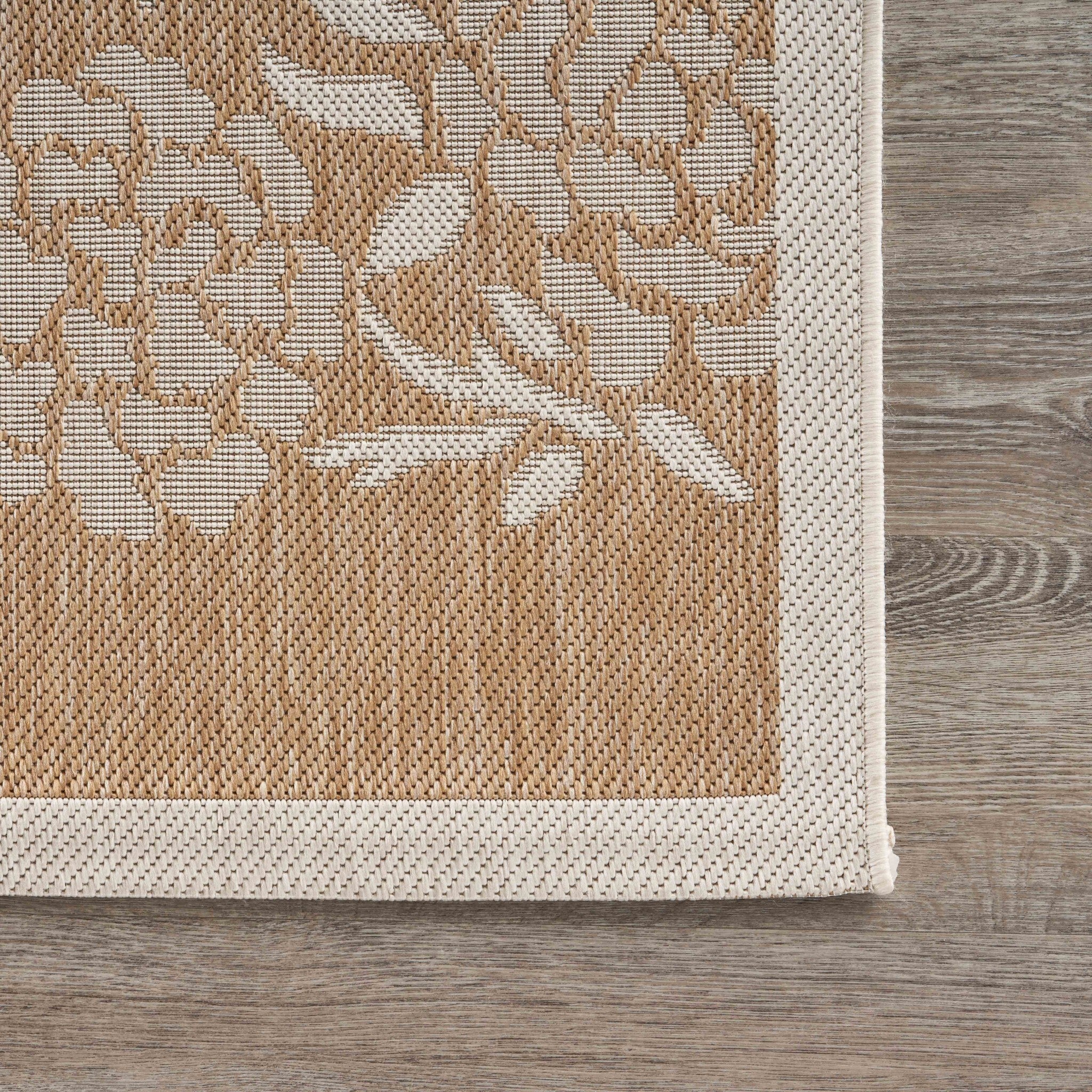 8' X 10' Tan Flamingo Indoor Outdoor Area Rug