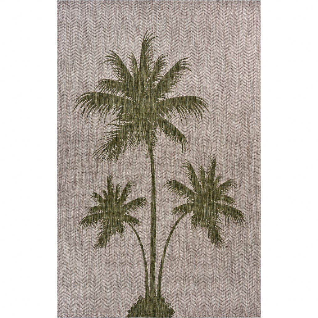 2' X 3' Green Palm Tree Indoor Outdoor Scatter Rug