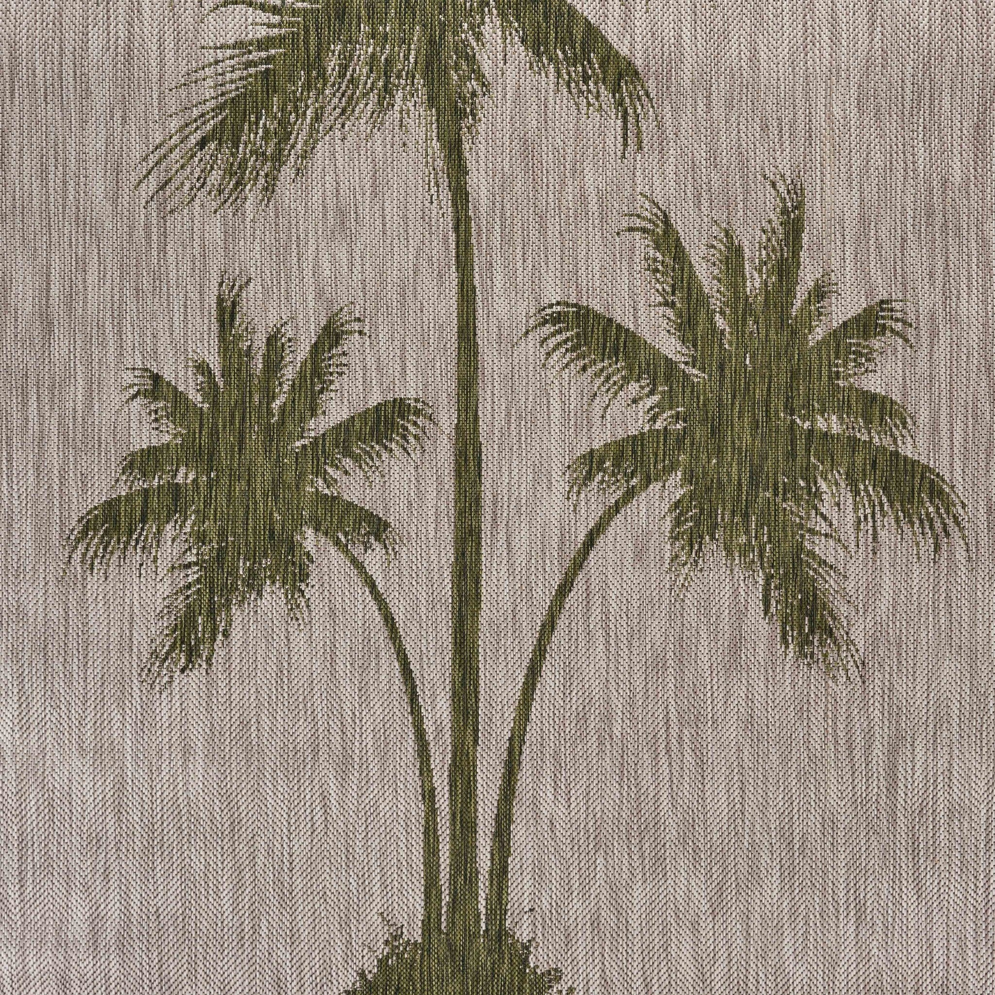 8' X 10' Green Palm Tree Indoor Outdoor Area Rug