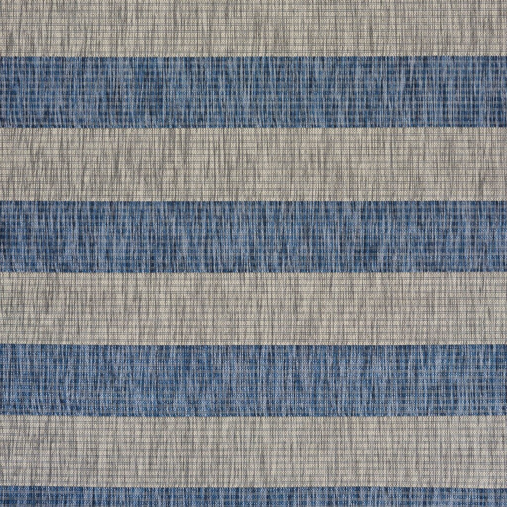 8' X 10' Navy Stripes Indoor Outdoor Area Rug