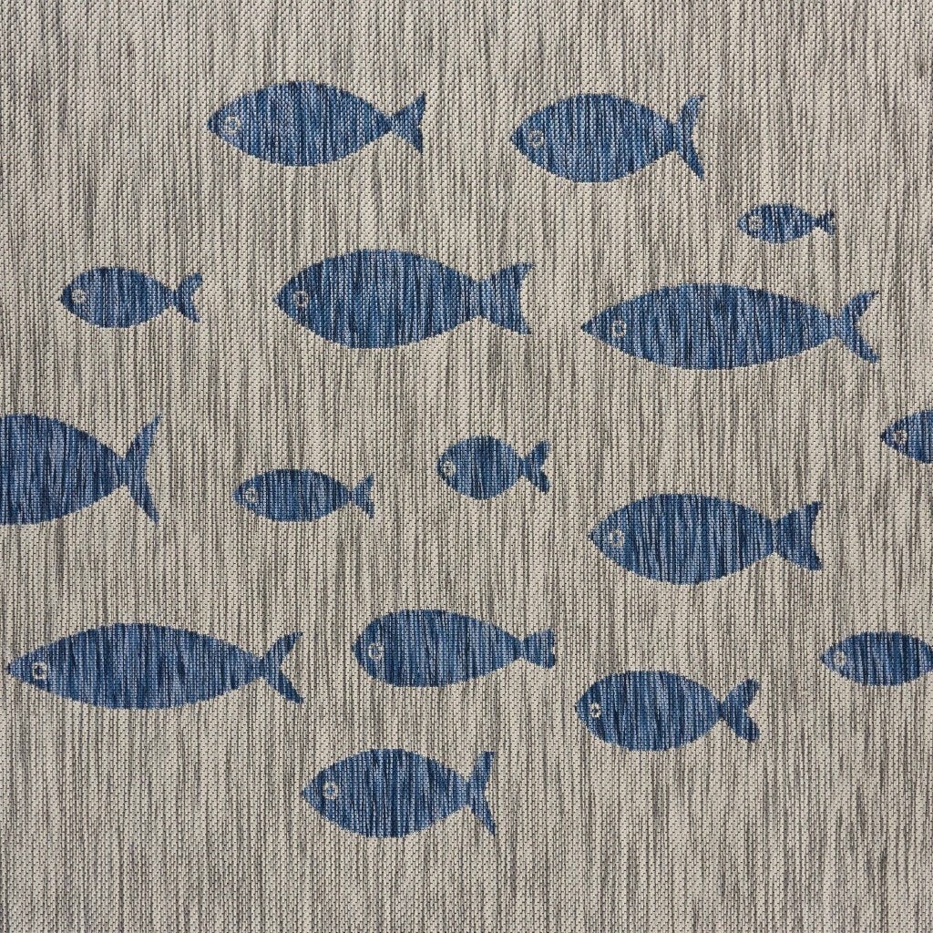 5' X 7' Gray Coastal Indoor Outdoor Area Rug