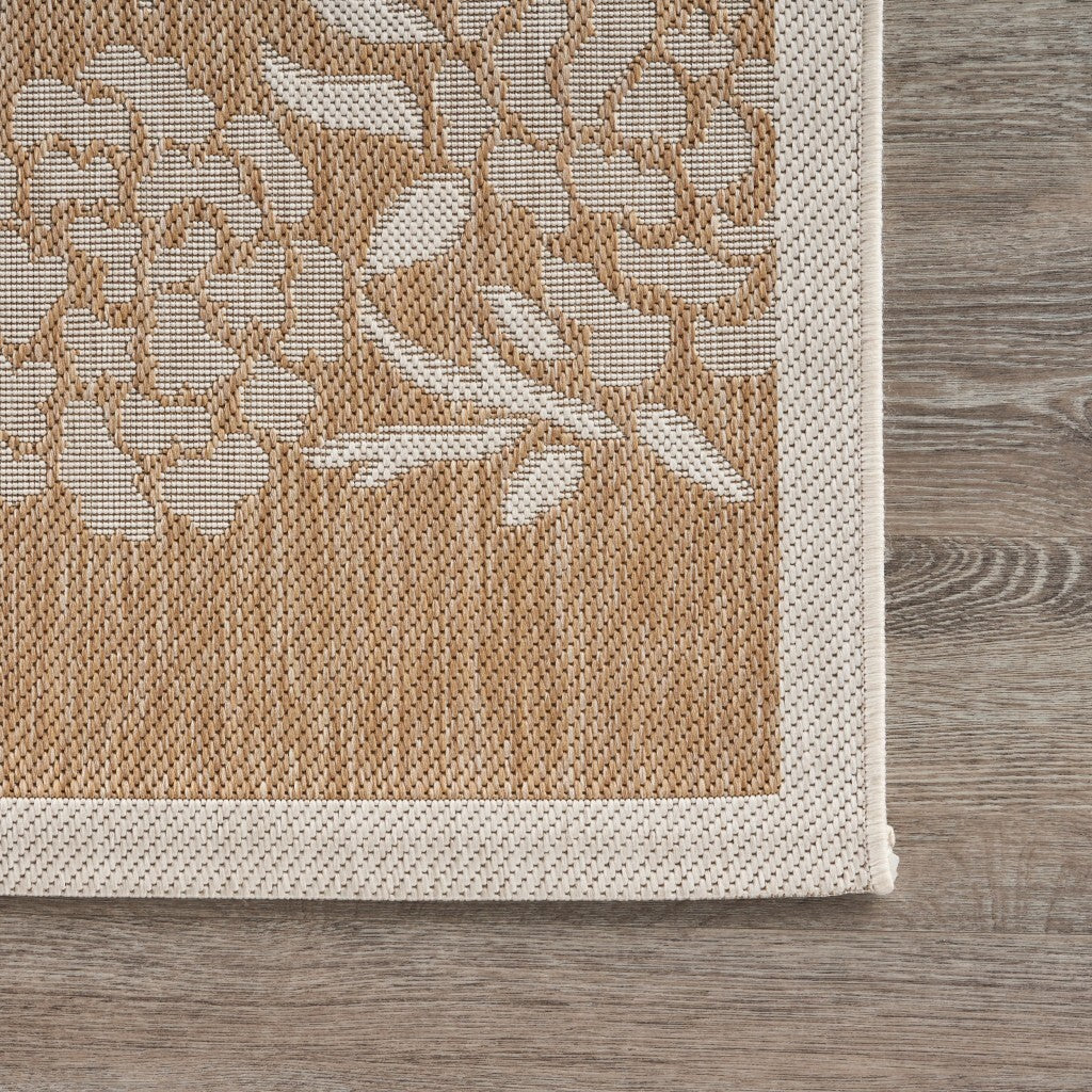 2' X 3' Tan Flamingo Indoor Outdoor Scatter Rug