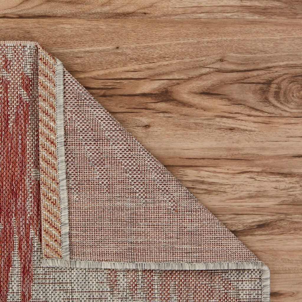 2' X 3' Red Palm Leaves Indoor Outdoor Scatter Rug