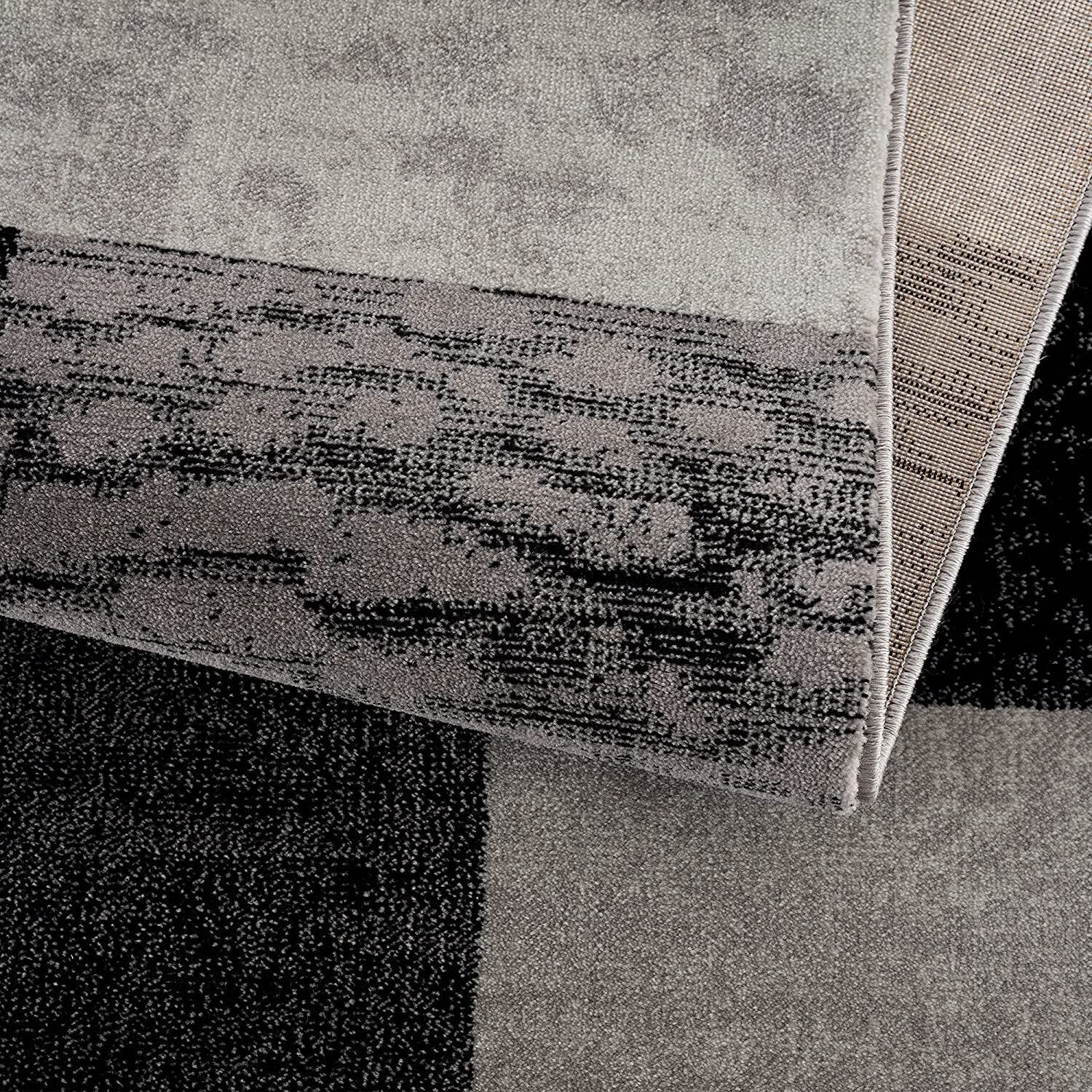 7' X 9' Gray Geometric Blocks Area Rug
