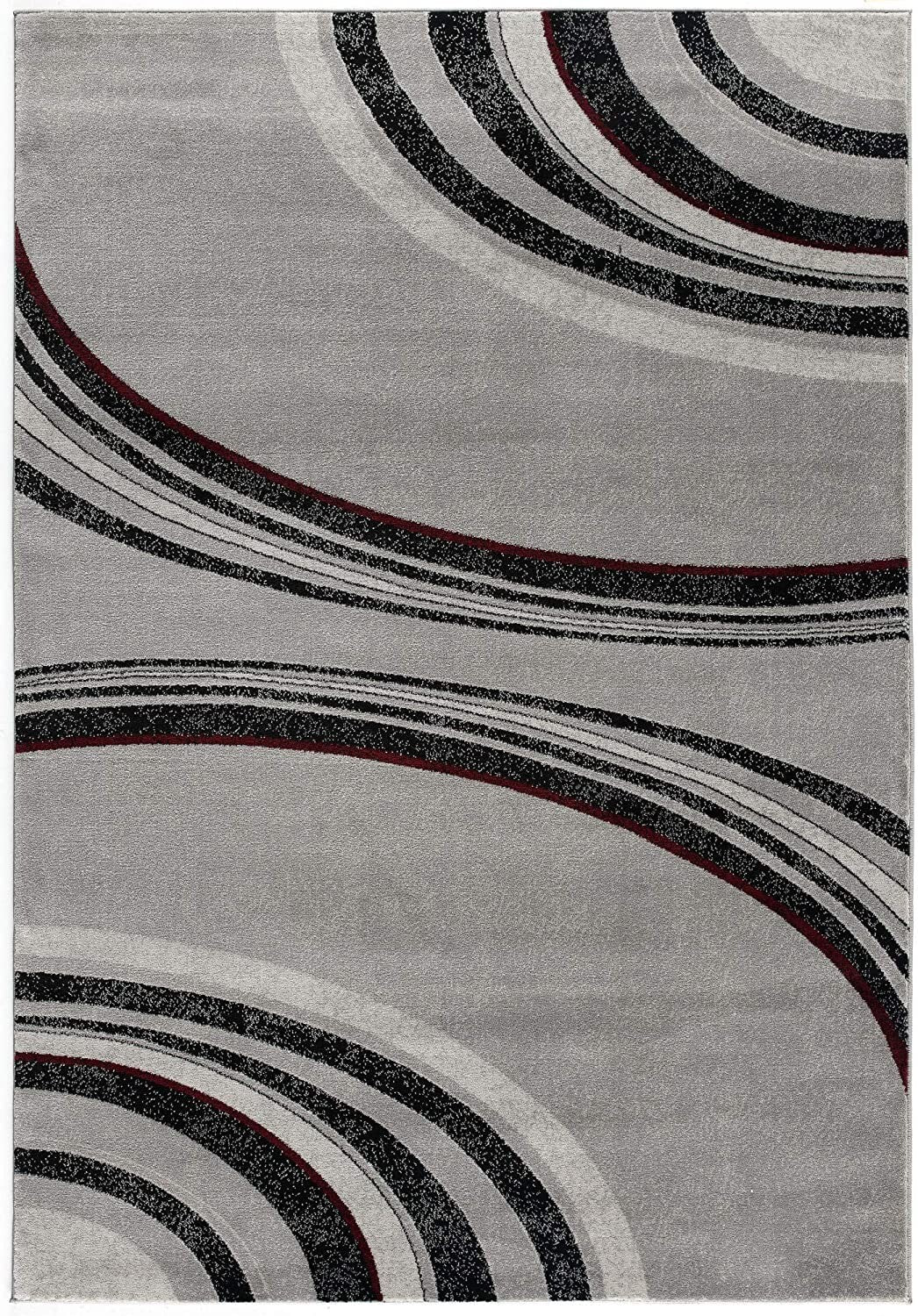 2' X 10' Gray Modern Geometric Runner Rug