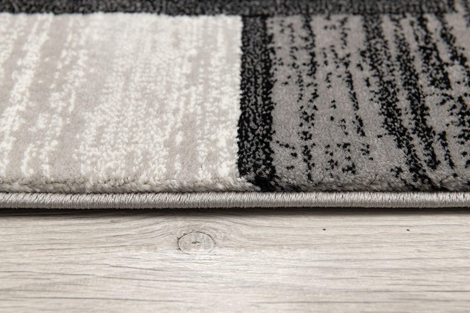 2' X 13' Gray Asymmetric Blocks Runner Rug