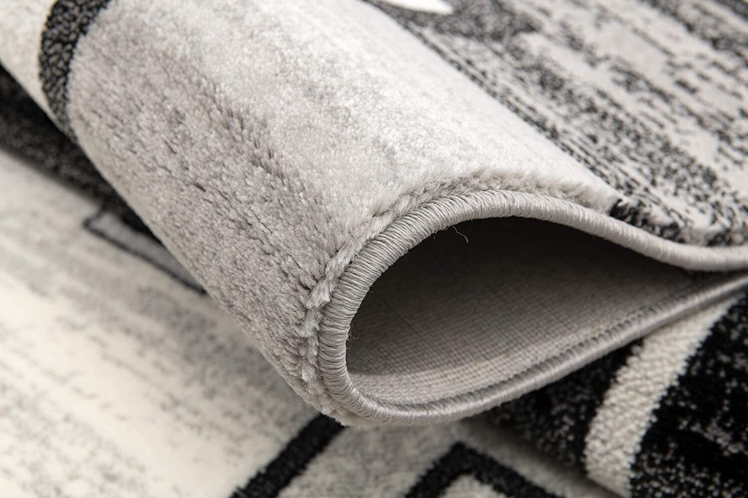 2' X 13' Gray Asymmetric Blocks Runner Rug