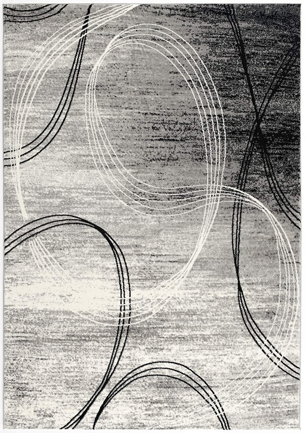 2' X 4' Gray Distressed Swirls Area Rug