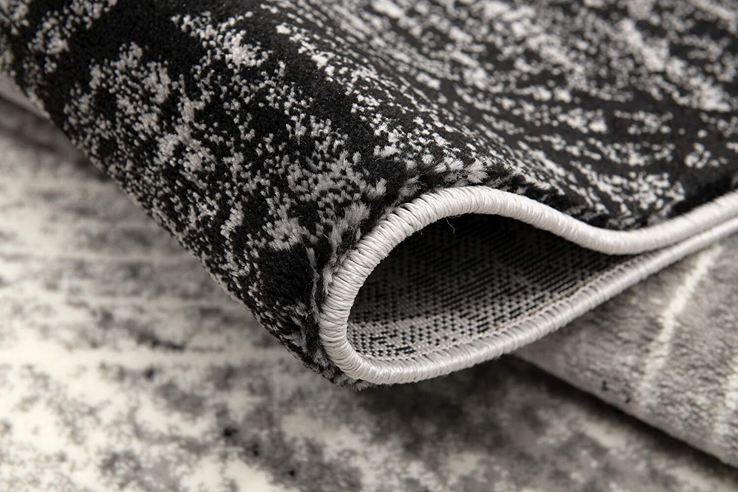 2' X 4' Gray Distressed Swirls Area Rug