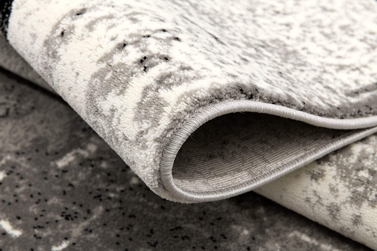 2' X 13' Gray Faded Filigree Pattern Runner Rug