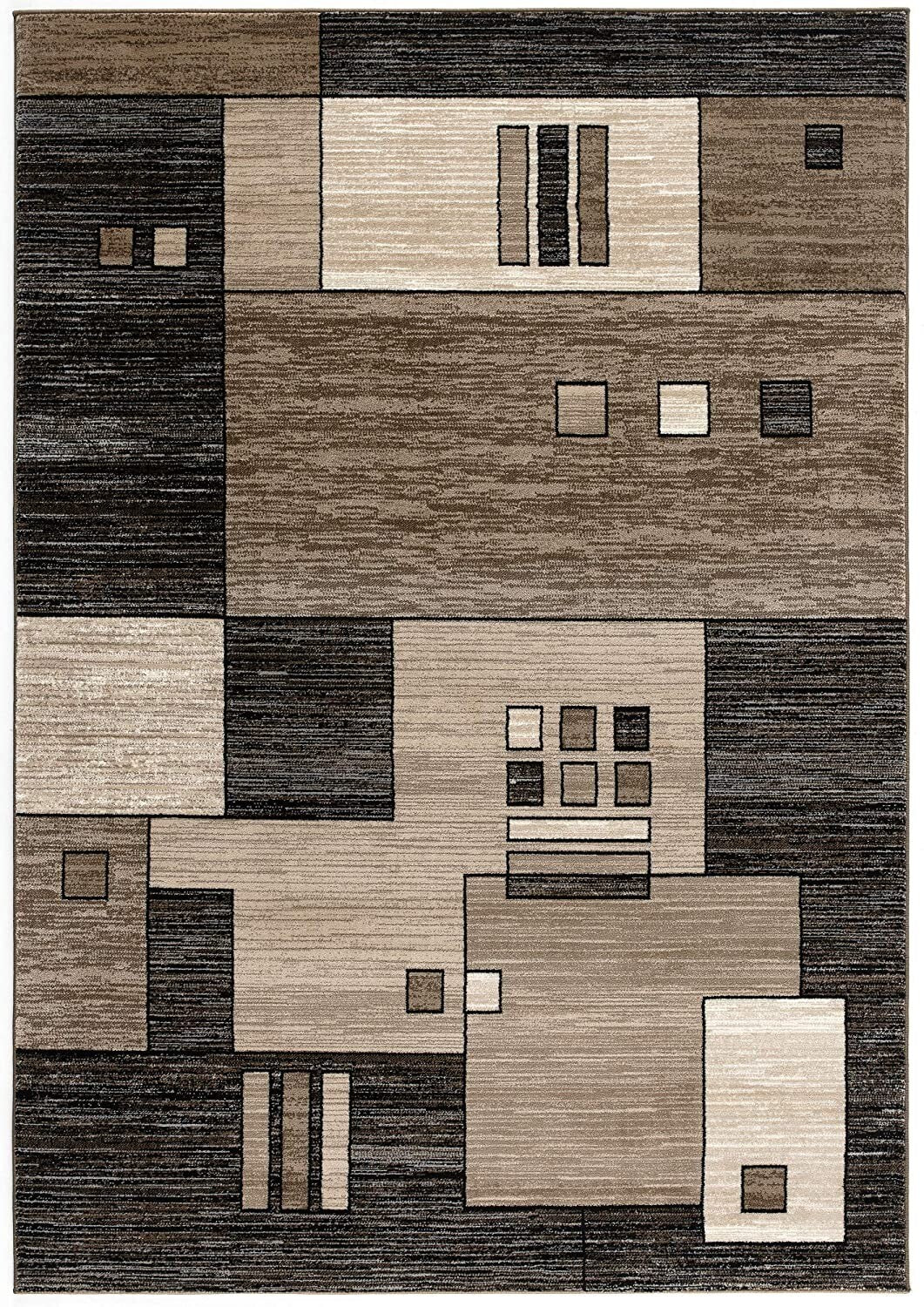 3' X 20' Beige And Brown Geometric Runner Rug