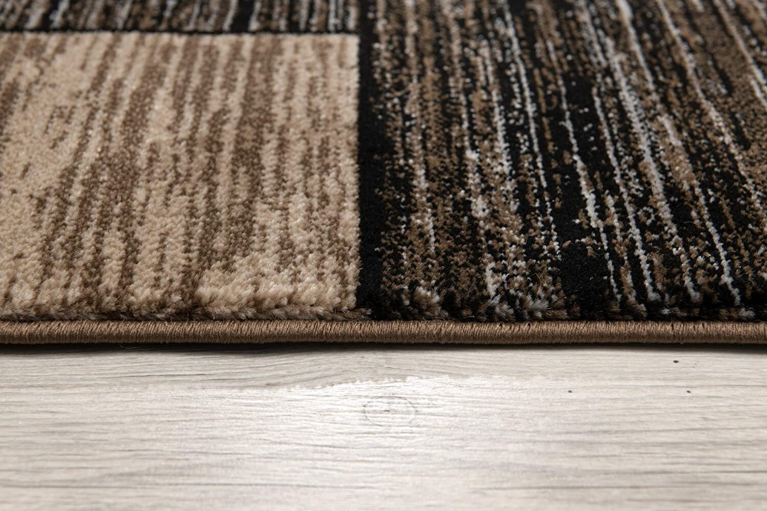 3' X 20' Beige And Brown Geometric Runner Rug