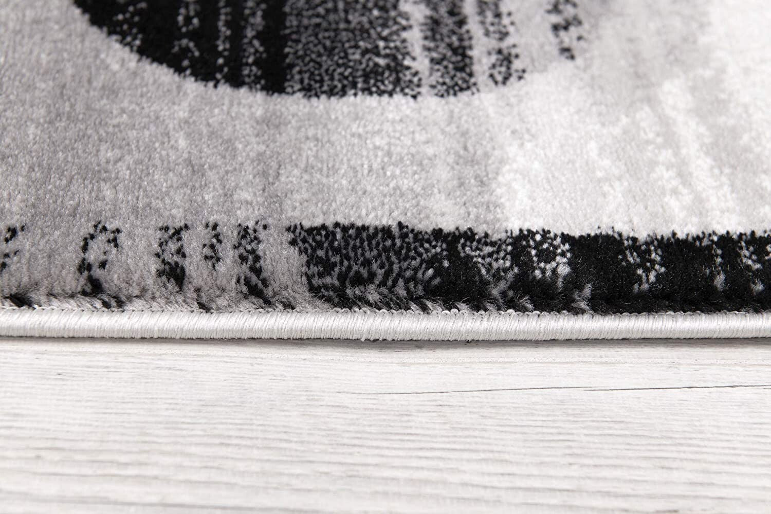 2' X 10' Gray Blocks And Rings Runner Rug