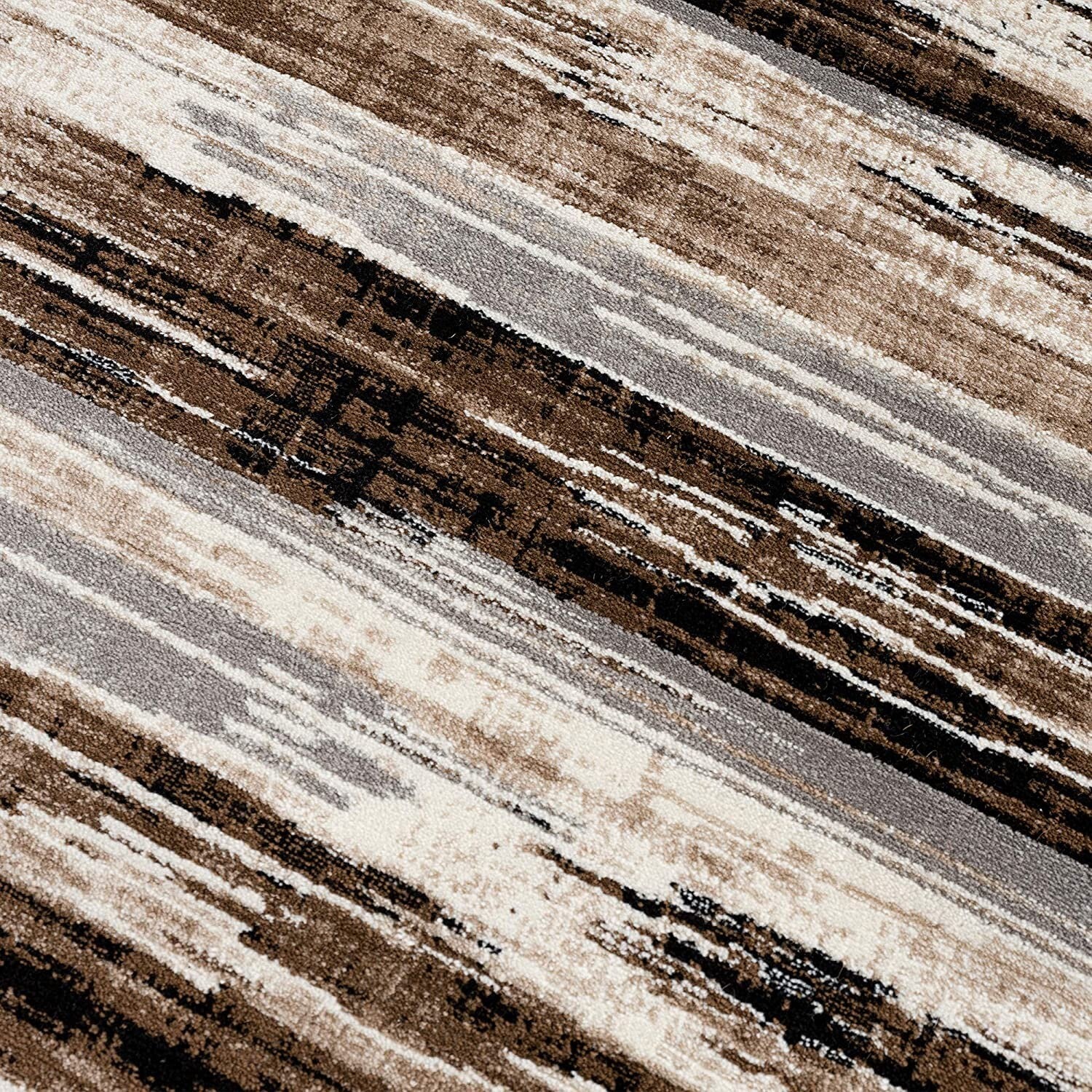 2' X 20' Beige Rustic Strokes Runner Rug