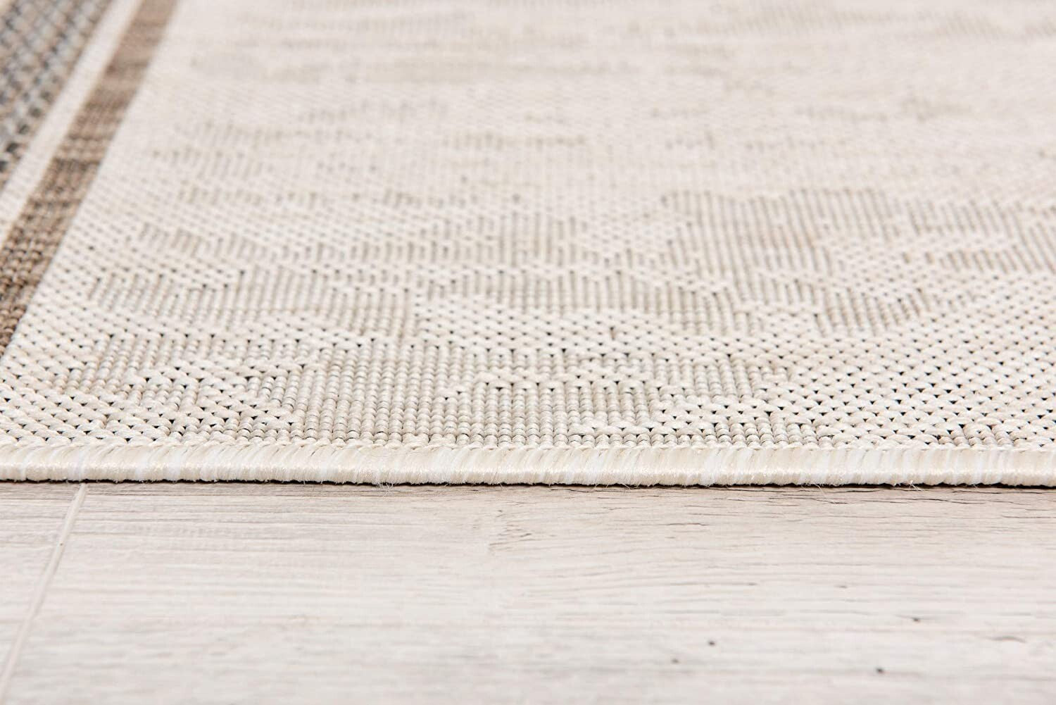 3' X 15' Ivory Transitional Striped Runner Rug