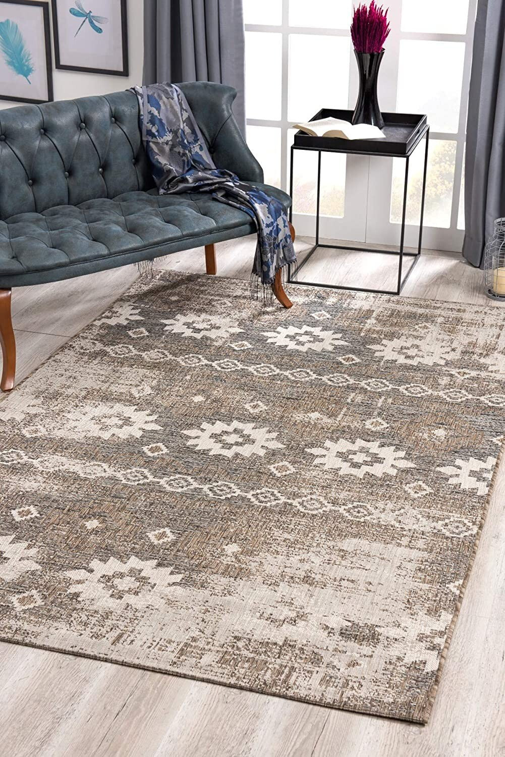 3' X 13' Beige Boho Chic Runner Rug