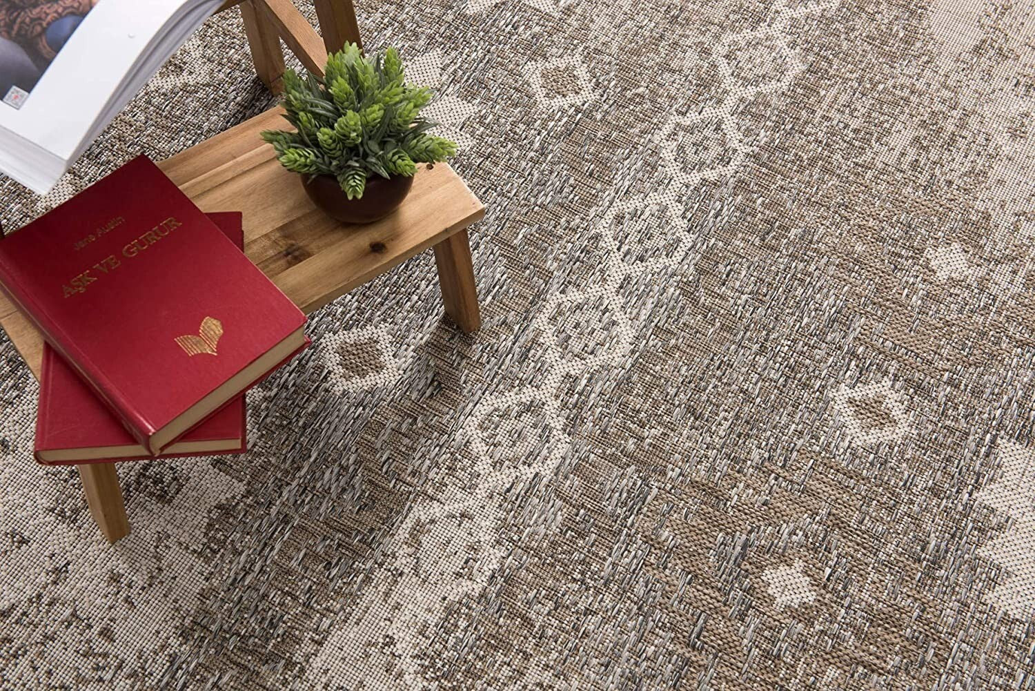 3' X 13' Beige Boho Chic Runner Rug