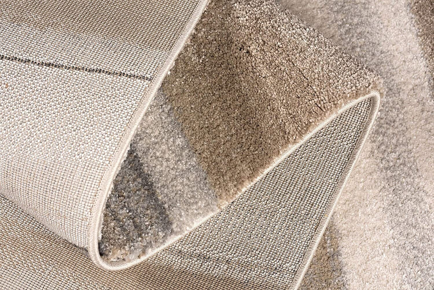 4' x 6' Cream and Tan Abstract Marble Area Rug
