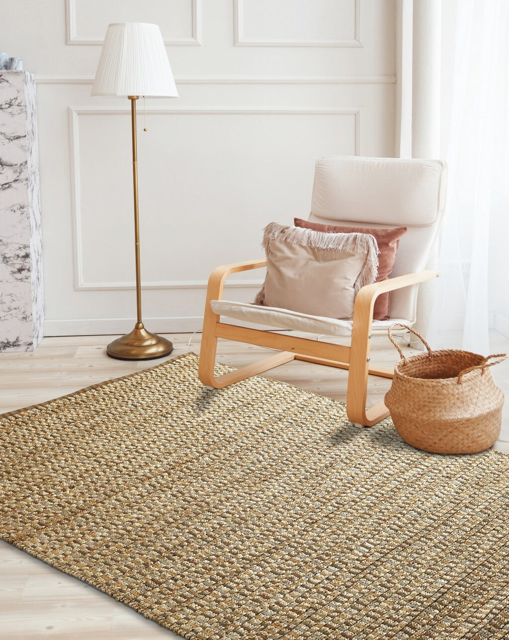 9' x 12' Tan Classic Interwoven Area Rug