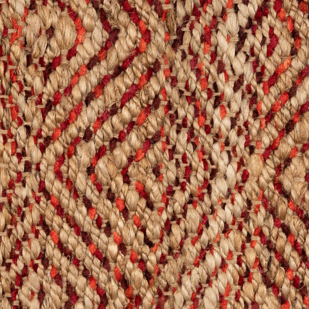 8' x 10' Burgundy and Tan Ombre Area Rug