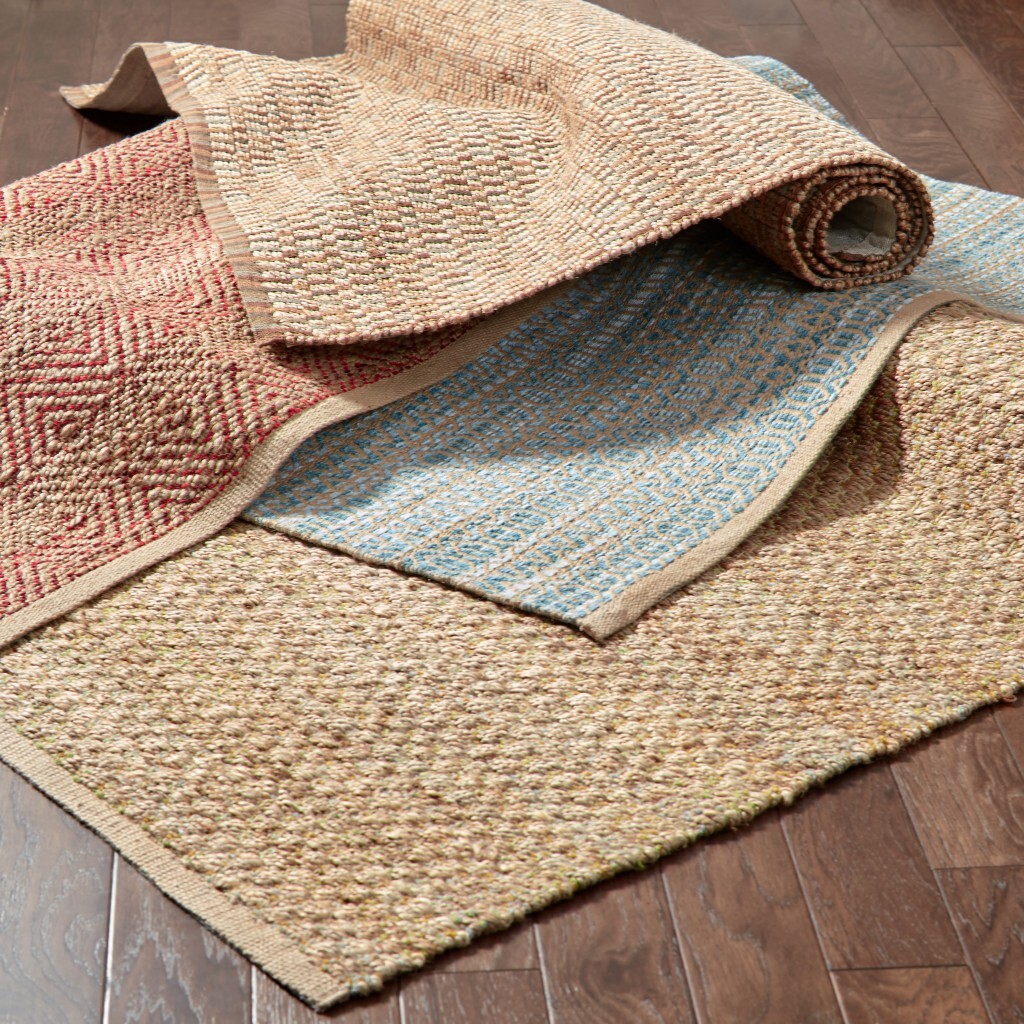 8' x 10' Burgundy and Tan Ombre Area Rug
