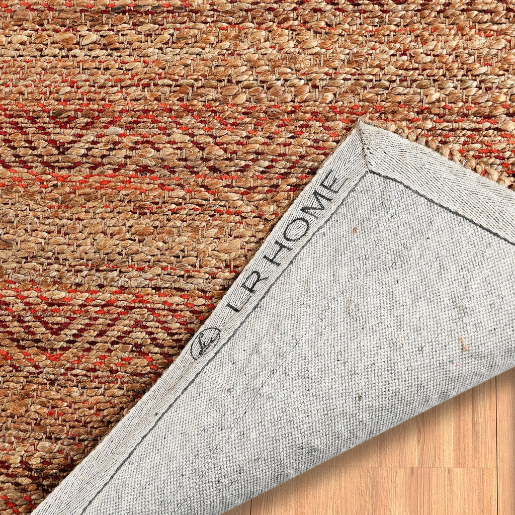 8' x 10' Burgundy and Tan Ombre Area Rug