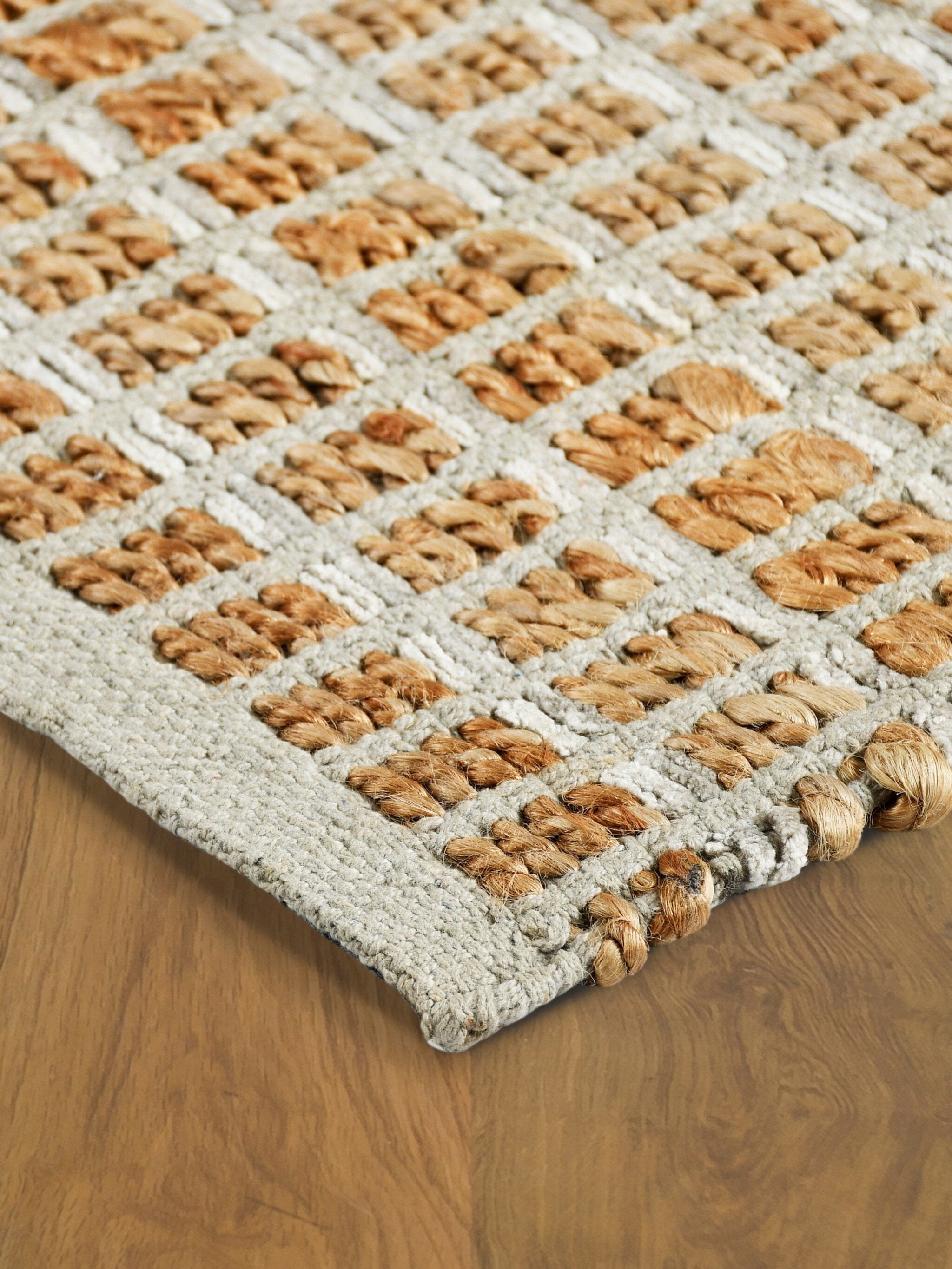 9' x 12' Gray Grid Farmhouse Area Rug