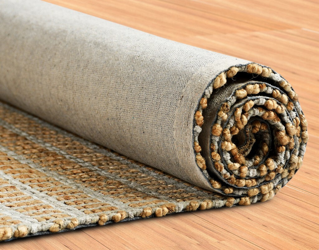 9' x 12' Gray Grid Farmhouse Area Rug