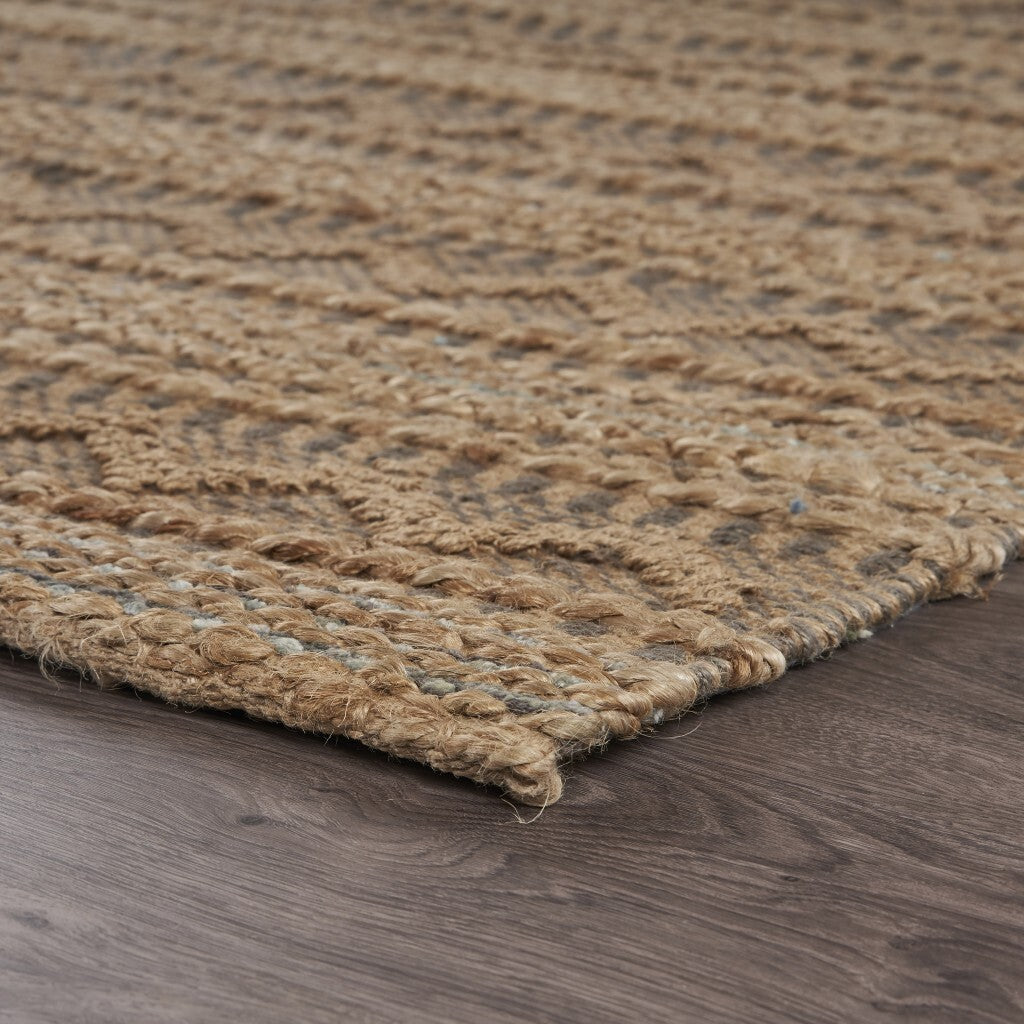 5' x 8' Tan and Gray Intricate Striped Area Rug
