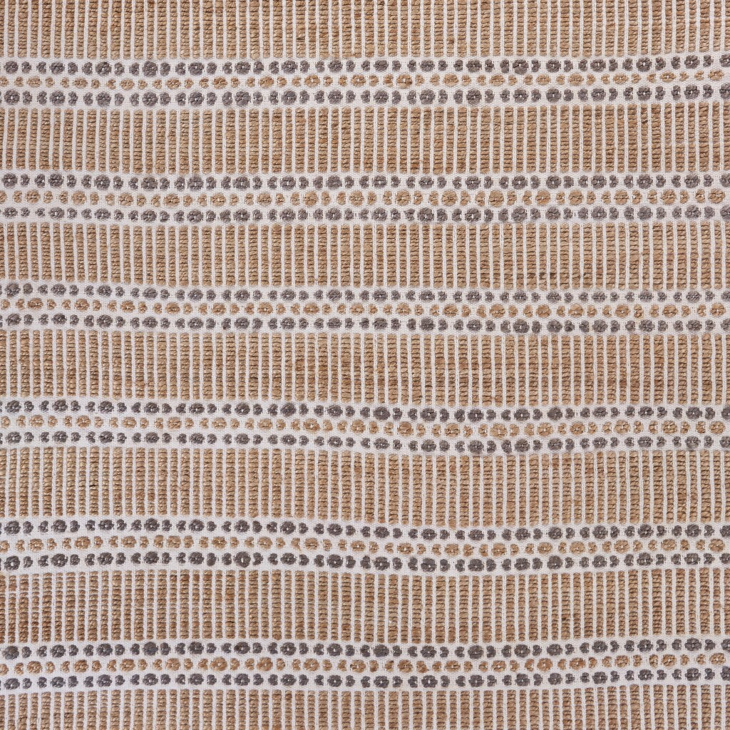 8' x 10' Tan and Gray Detailed Stripes Area Rug