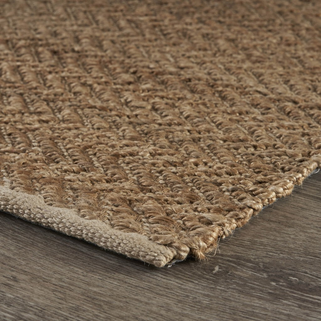 8' x 10' Natural Toned Chevron Pattern Area Rug
